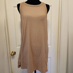 Torrid Sleeveless Ribbed Tunic Top in Beige